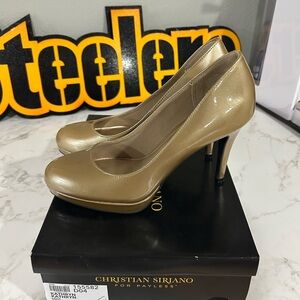 Christian Siriano Metallic Gold Heels